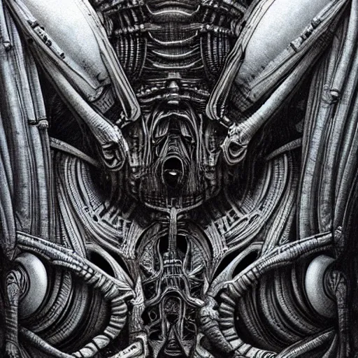 Image similar to a beautiful intricate detailed alien, cinematic, wide shot, by h. r. giger