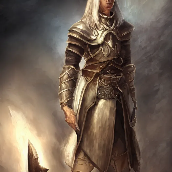Prompt: a airbrush full body and face portrait of a male fantasy character, pinterest, baldur's gate, pathfinder, dynamic lighting, ambient lighting, deviantart, smooth, sharp focus, rpg character, hi - fantasy, conan