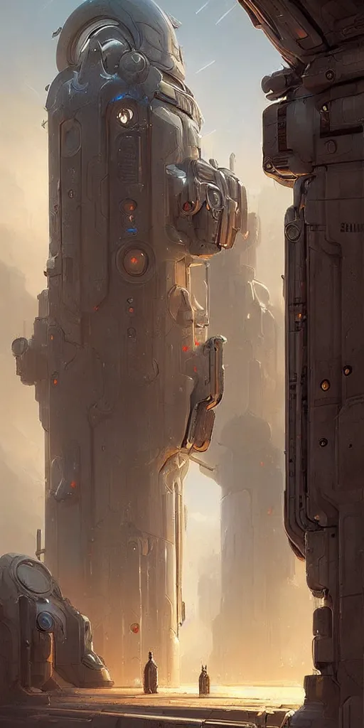 Image similar to hyper realistic ornate sci - fi double door by jordan grimmer, darek zabrocki