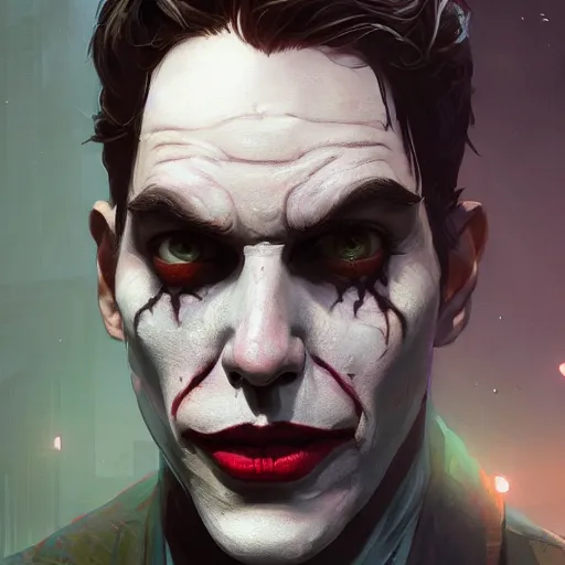 Prompt: highly detailed portrait spider joker gta v, stephen bliss, unreal engine, fantasy art by greg rutkowski, loish, rhads, ferdinand knab, makoto shinkai and lois van baarle, ilya kuvshinov, rossdraws, tom bagshaw, global illumination, radiant light, detailed and intricate environment