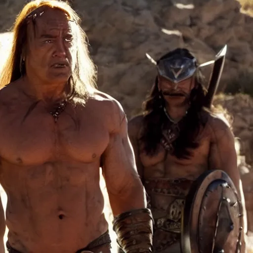 Prompt: conan the barbarian in better call saul