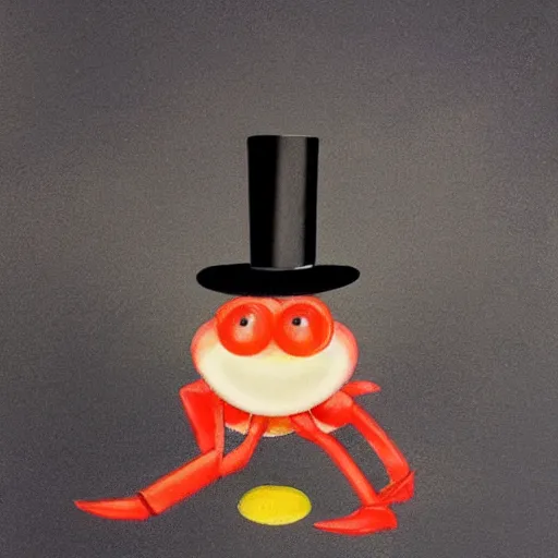 Image similar to crab in a top hat