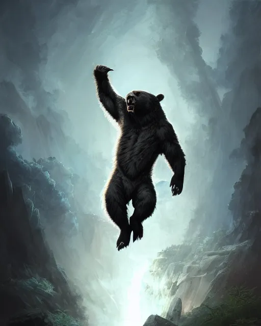 Image similar to Laughing Bear Musician, magic the gathering artwork, D&D, fantasy, cinematic lighting, centered, symmetrical, highly detailed, digital painting, artstation, concept art, smooth, sharp focus, illustration, volumetric lighting, epic Composition, 8k, art by Akihiko Yoshida and Greg Rutkowski and Craig Mullins, oil painting, cgsociety