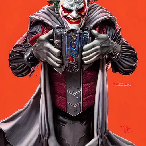 Prompt: joker as the doom slayer, pixar style, by tristan eaton stanley artgerm and tom bagshaw.