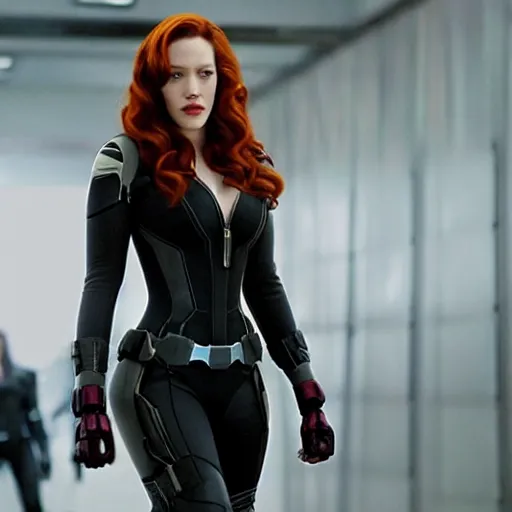 Image similar to a still of kat dennings as black widow in iron man 2 ( 2 0 1 0 )