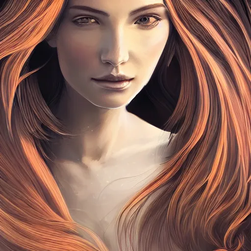 Prompt: A portrait of an attractive young female wind angel, beautiful long waving hair, tumultus clouds, intricate, highly detailed, elegant, digital painting, trending on artstation