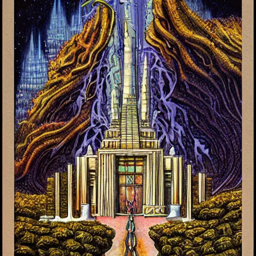 Prompt: great temple by kelly freas