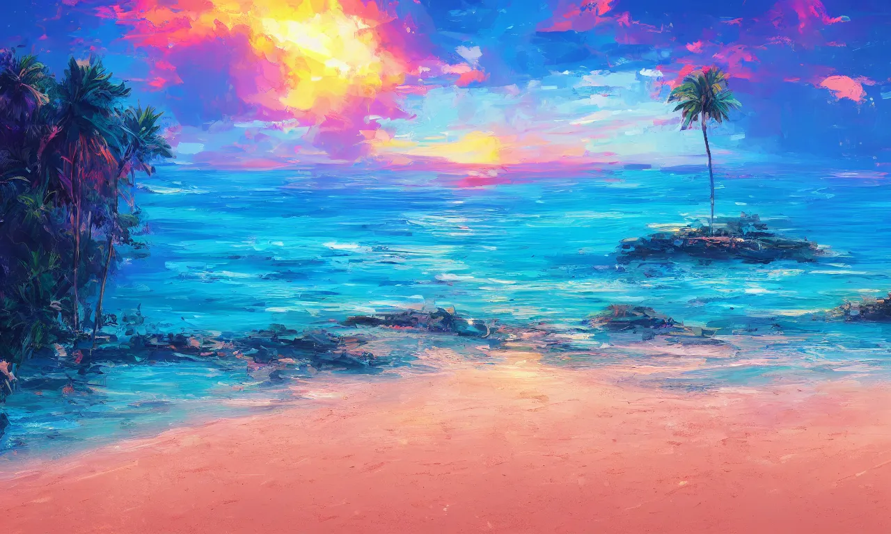 Image similar to paradise beach by alena aenami artworks in 4 k