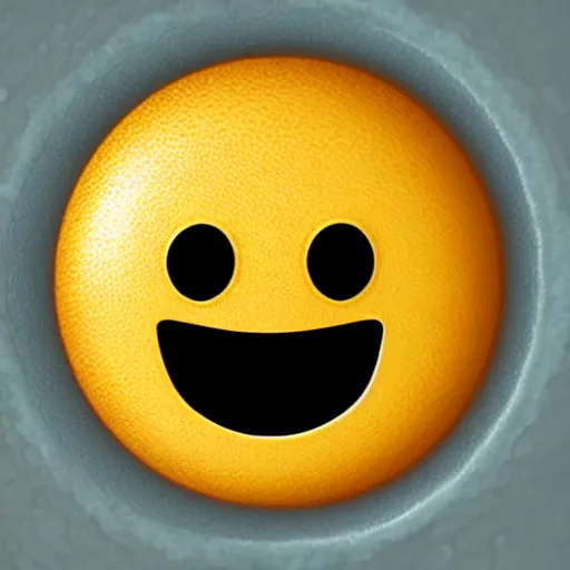 Prompt: smiling emoji under an electron microscope