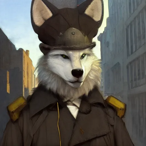 Prompt: new york city portrait of furry anthro anthropomorphic white wolf head animal person fursona wearing clothes police uniform in the alley, sunny day, digital art by Nerdrum John, William Waterhouse, Winslow Homer, Alex Heywood, Jordan Grimmer, Darren Quach, Greg Rutkowski, Simon Stalenhag, trending on Artstation, CGSociety