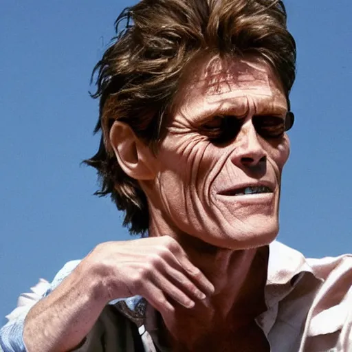 Image similar to willem dafoe on the top of a pez dispencer, detailed