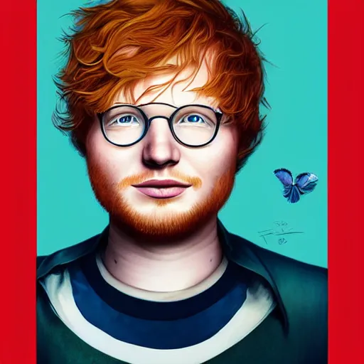 Prompt: ed sheeran portrait, Pixar style, by Tristan Eaton Stanley Artgerm and Tom Bagshaw.