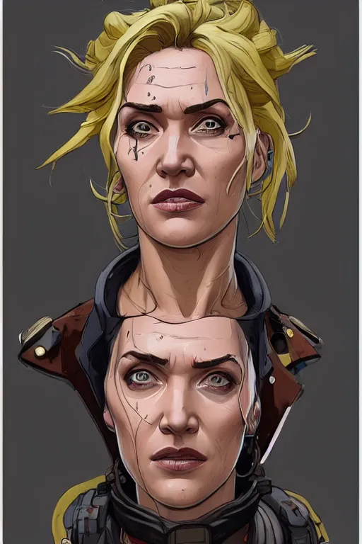 Prompt: a study of cell shaded portrait of Kate Winslet mechanic as Borderlands 3 concept art, llustration, post grunge, concept art by josan gonzales and wlop, by james jean, Victo ngai, David Rubín, Mike Mignola, Laurie Greasley, highly detailed, sharp focus, alien, Trending on Artstation, HQ, deviantart, art by artgem