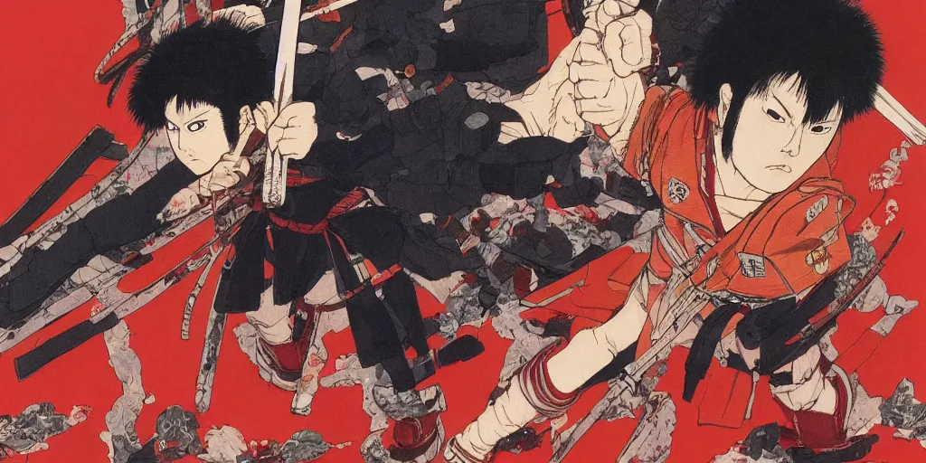 Image similar to akira as a shogun warrior by katsuhiro otomo, high resolution, 4 k