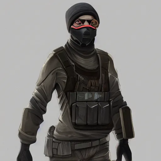 Image similar to CSGO concept art of a russian spy operative