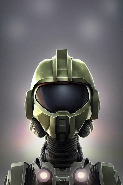 Image similar to robot ninja mask helmet halo master chief radiating a glowing aura global illumination ray tracing hdr fanart arstation by ian pesty and katarzyna da „ bek - chmiel