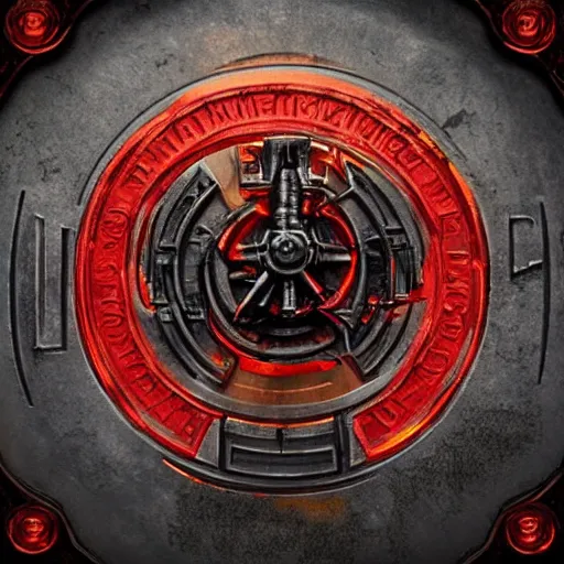 Prompt: adeptus mechanicus logo