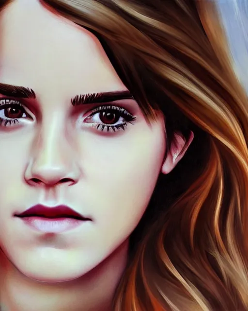 Prompt: detailed digital painting of a emma watson, chinese artwork, soft brushstrokes, pale skin, subsurface scattering, warm lighting