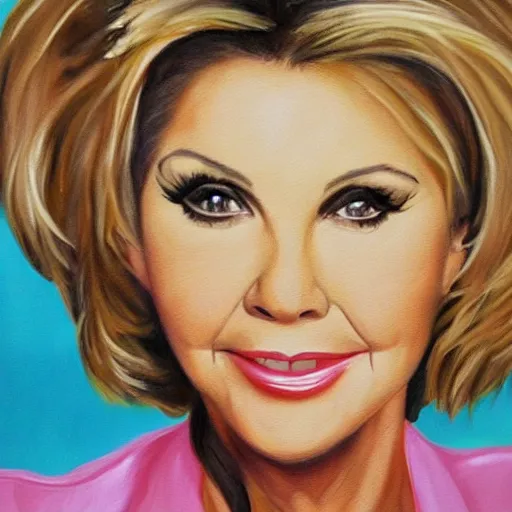 Image similar to a realistic painting of olivia newton john