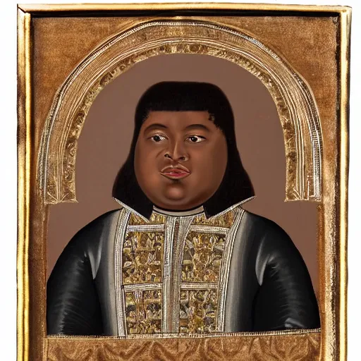 Image similar to portrait very fat brown skinned medieval nobleman