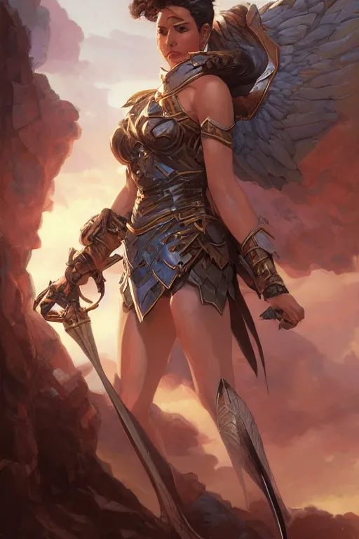 Image similar to amazon valkyrie athena, d & d, fantasy, portrait, highly detailed, headshot, digital painting, trending on artstation, concept art, sharp focus, illustration, art by artgerm and greg rutkowski and magali villeneuve