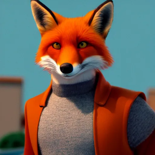 Prompt: [ ; red fox, in the style of pixar, character art, movie still