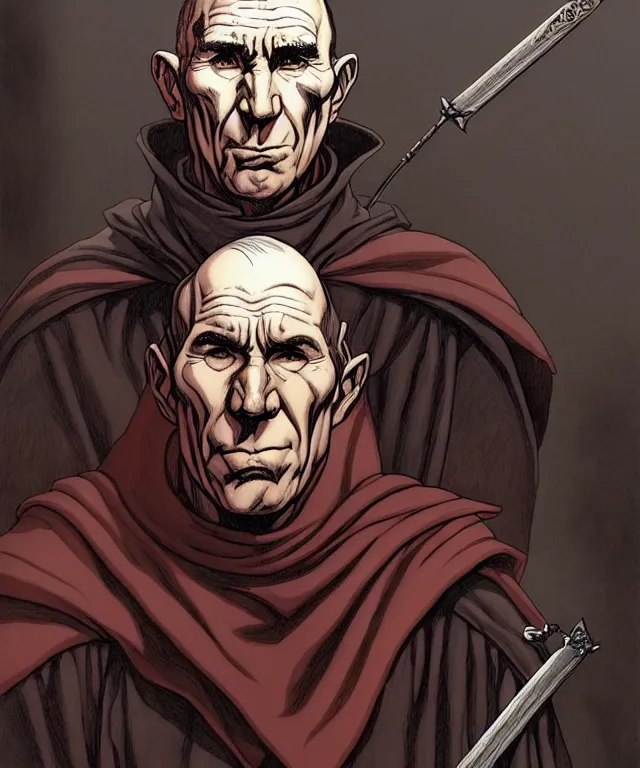 Prompt: a ( fantasy comic ) ( cover art ) portrait of a catholic inquisitor who looks like ( pete postlethwaite ), digital illustration by jenny frison and sana takeda and kentaro miura, fine inking lines, vivid colors, dnd, highly detailed!, hd, 4 k, trending on artstation