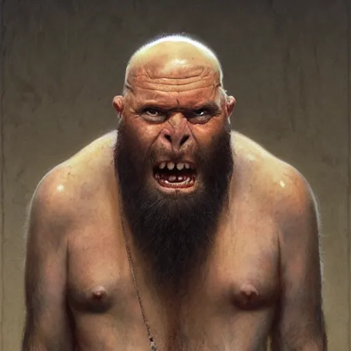 Image similar to kool savas, kool savas is bald caveman, kool savas awe face, toothless macabre face, by donato giancola and greg rutkowski and wayne barlow and zdzisław beksinski, realistic face, digital art