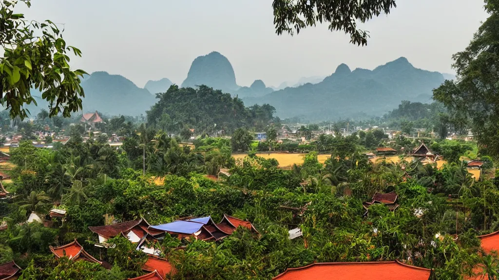 Image similar to a beautiful evening in Luang Prabang Laos