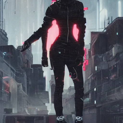 Image similar to very cool girl black hair woman, streetwear, techwear, cyberpunk style outfit, full body, detailed portrait, intricate complexity, by greg rutkowski, james gilleard, atey ghailan, artgerm, ross tran, conrad roset, takato yomamoto, ilya kuvshinov. 4 k, beautiful, cinematic dramatic atmosphere