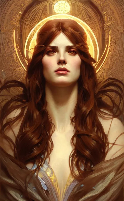 Image similar to portrait of the goddess circe, greek mythology, intricate, headshot, highly detailed, digital painting, artstation, concept art, sharp focus, cinematic lighting, illustration, art by artgerm and greg rutkowski, alphonse mucha, cgsociety