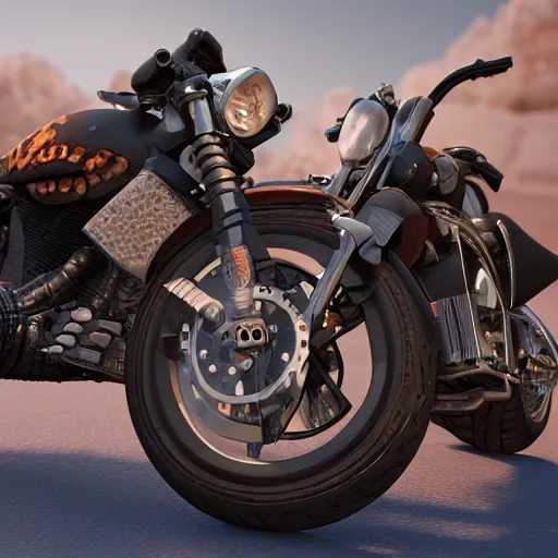 Image similar to A biker pig with a beard next to other biker animals, Octane render, unreal engine 5, cinema4D, cinematic