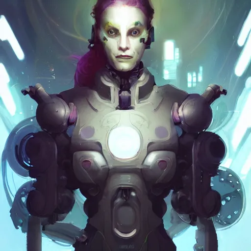 Prompt: a portrait of a cybernetic ghost, cyberpunk concept art by pete mohrbacher and wlop and artgerm and josan gonzales, digital art, highly detailed, intricate, sci-fi, sharp focus, Trending on Artstation HQ, deviantart, unreal engine 5, 4K UHD image