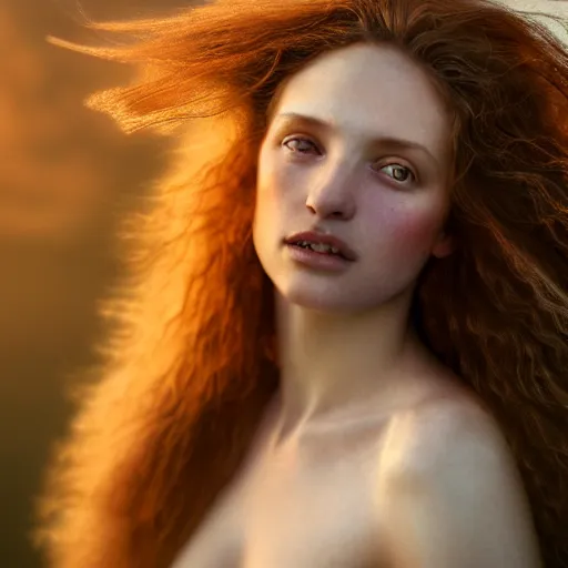 Image similar to photographic portrait of a stunningly beautiful renaissance female surrounded by flowing hair, in soft dreamy light at sunset, contemporary fashion shoot, by edward robert hughes, annie leibovitz and steve mccurry, david lazar, jimmy nelsson, breathtaking, 8 k resolution, extremely detailed, beautiful, establishing shot, artistic, hyperrealistic, beautiful face, octane render