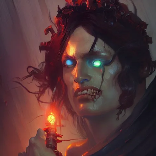 Prompt: Hades the video game, highly detailed, digital painting, artstation, concept art, sharp focus, illustration, art by greg rutkowski and alphonse mucha