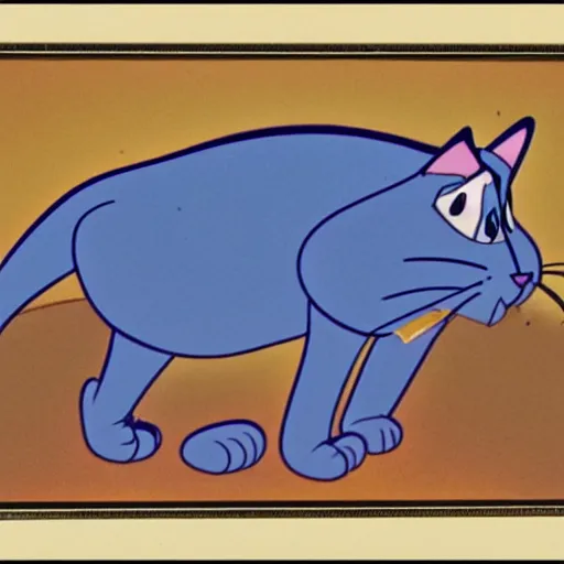 Prompt: 1990 Disney animation cel still of a royal cat