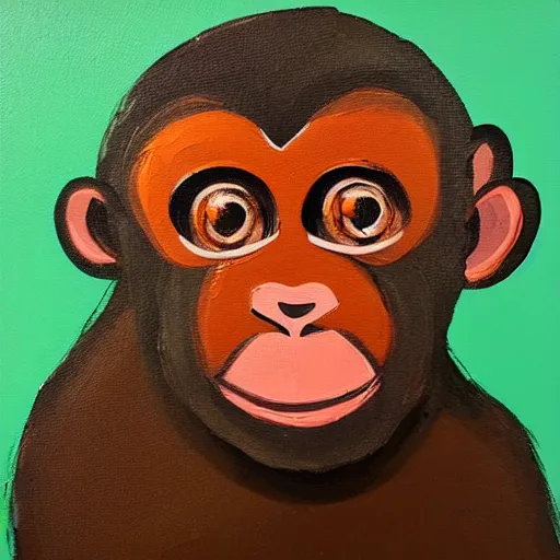 Image similar to abstract painting of a monkey