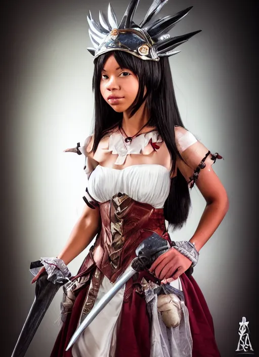 Image similar to a full portrait photo of real - life princess garnet final fantasy ix character, f / 2 2, 3 5 mm, 2 7 0 0 k, lighting, perfect faces, award winning photography.