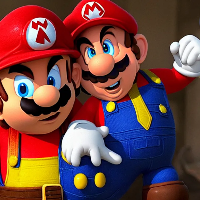 Image similar to jack black as super mario, movie still, 8 k,