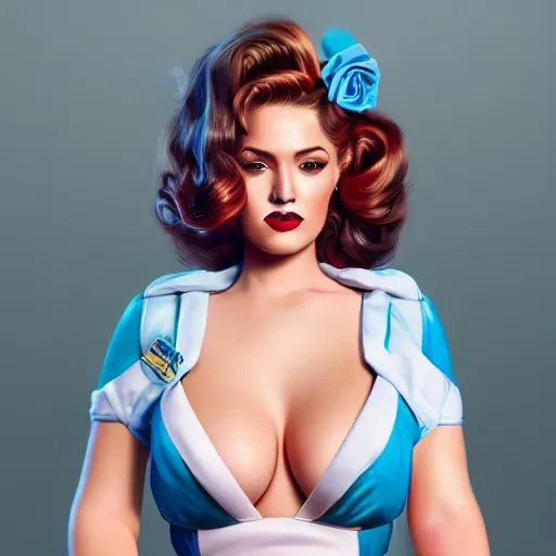 Prompt: hyperrealistic pinup | digital painting | trending on artstation | portrait | clean | illustration | dressed | unreal engine 5 | 8 k resolution | by hajime soryama