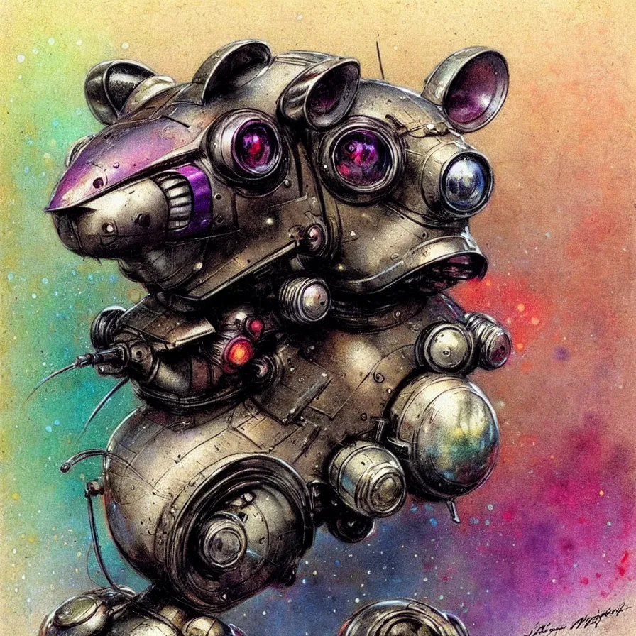 Prompt: ( ( ( ( ( 1 9 5 0 s retro future robot rat muted rainbow colors. ) ) ) ) ) by jean - baptiste monge!!!!!!!!!!!!!!!!!!!!!!!!!!!!!!