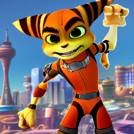 Image similar to ratchet from ratchet and clank in las vegas nevada