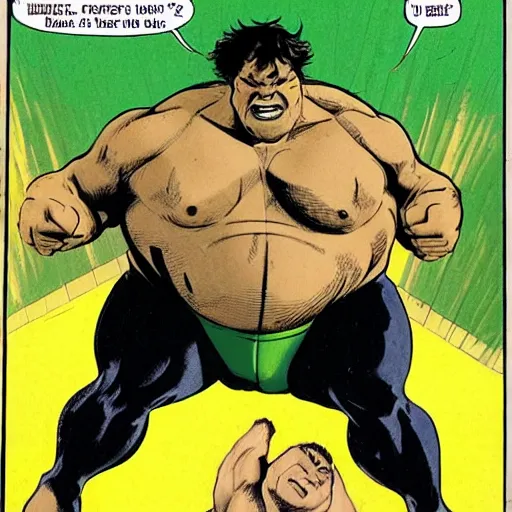 Prompt: Bruce banner as the hulk winning a sumo wrestling competition