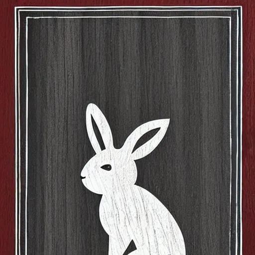 Image similar to rabbit woodcut print by Julie de Graag