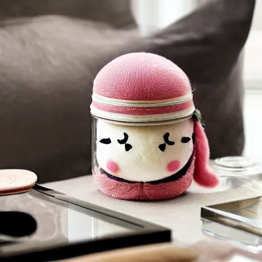 Prompt: cute fumo plush trapped inside a jar