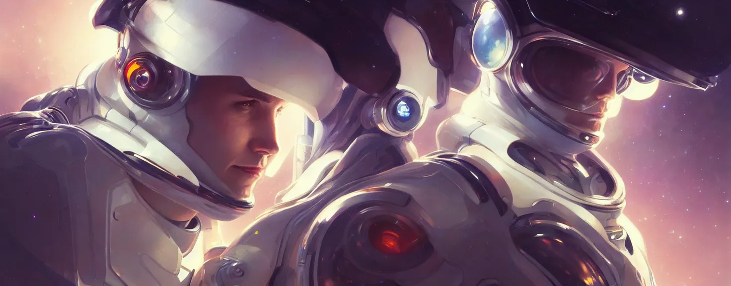 Image similar to Spaceman man futuristic portrait, highly detailed, digital painting, artstation, concept art, smooth, sharp focus, illustration, art by artgerm and greg rutkowski and alphonse mucha