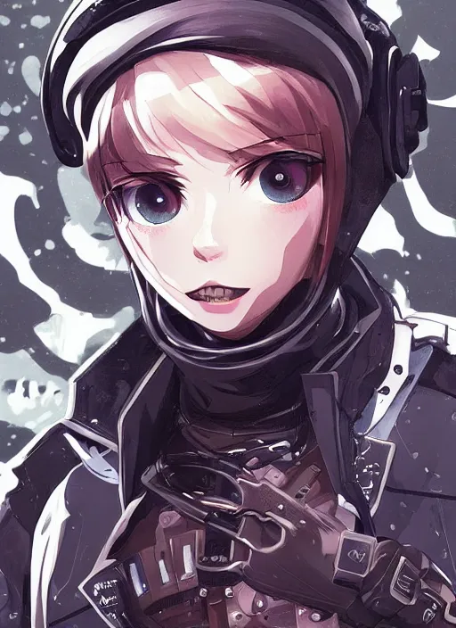 Image similar to techwear occultist, by kyoto animation, chaos magick, leviathan cross, androgynous, beautiful, detailed symmetrical close up portrait, intricate complexity, in the style of artgerm and ilya kuvshinov, cel shaded