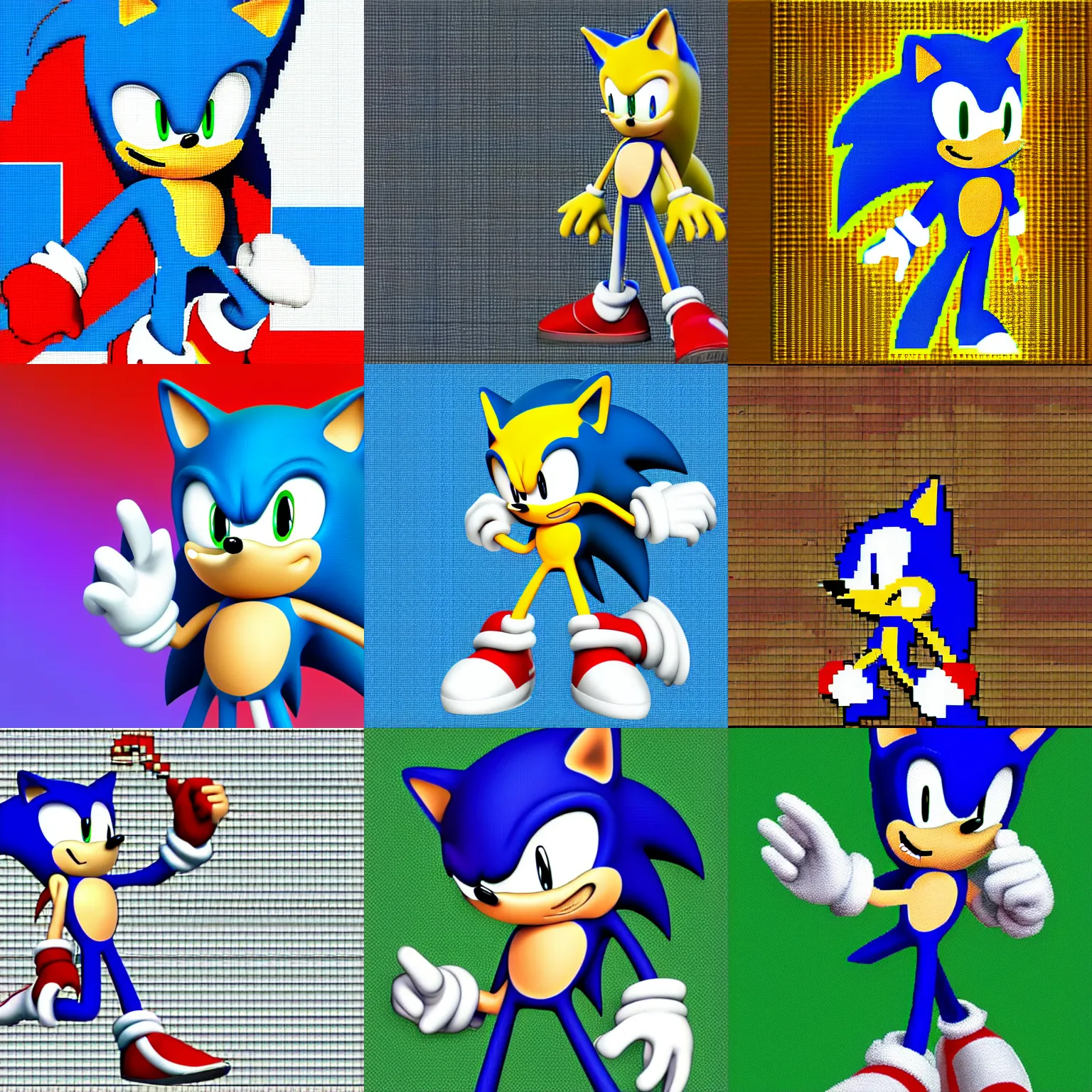 Sonic Pixel Art High Definition High Details Stable Diffusion