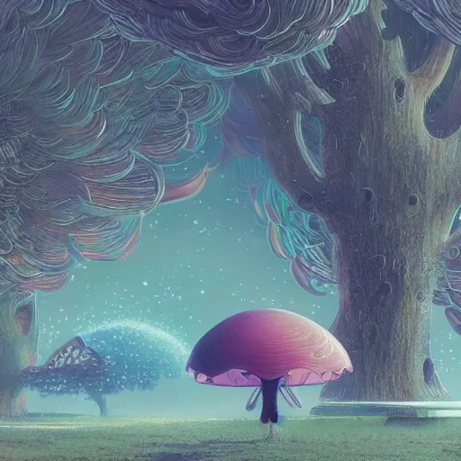 Prompt: once we get close to love, love disappears by yoshitomo nara, by beeple, by yoshitaka amano, by victo ngai, by shaun tan, by good smile company, on cg society, 4 k wallpaper, pastel color theme, mandelbulb textures