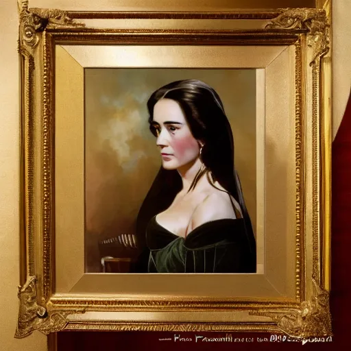 Image similar to frank frazetta portrait of jennifer connelly as queen victoria, full body, 8 k, realistic, photo real, smooth, sharp, intricate detail, hyper detail, dramatic lighting, dramatic shading